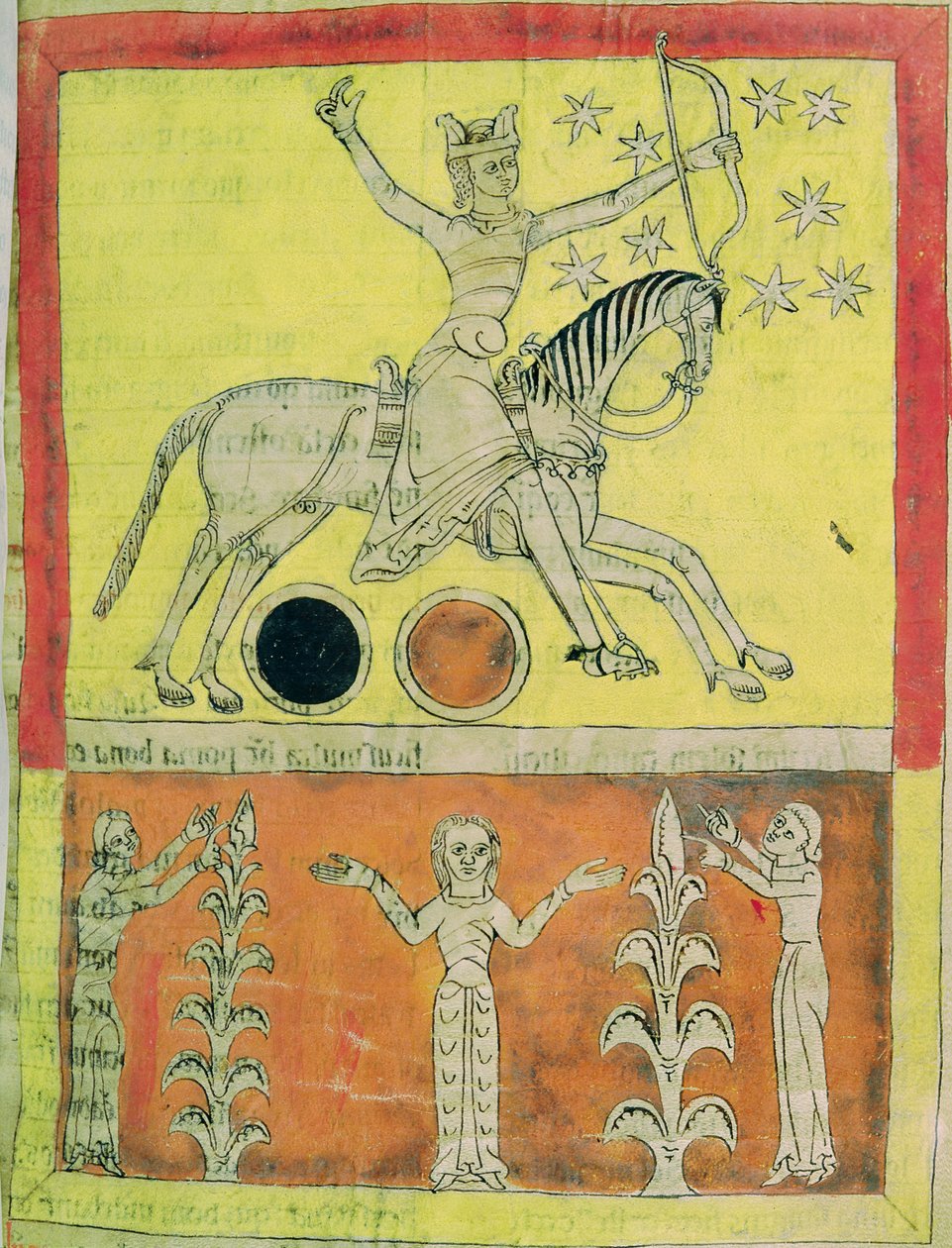 Der Weiße Ritter auf einem weißen Pferd zieht in den Kampf gegen Satan. Miniatur aus dem 