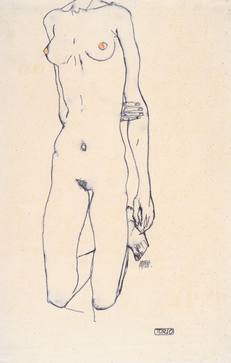 Torso eines knienden Mädchens von Egon Schiele