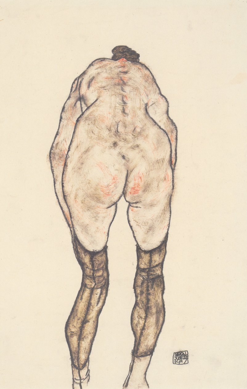 Weiblicher Rückenakt von Egon Schiele