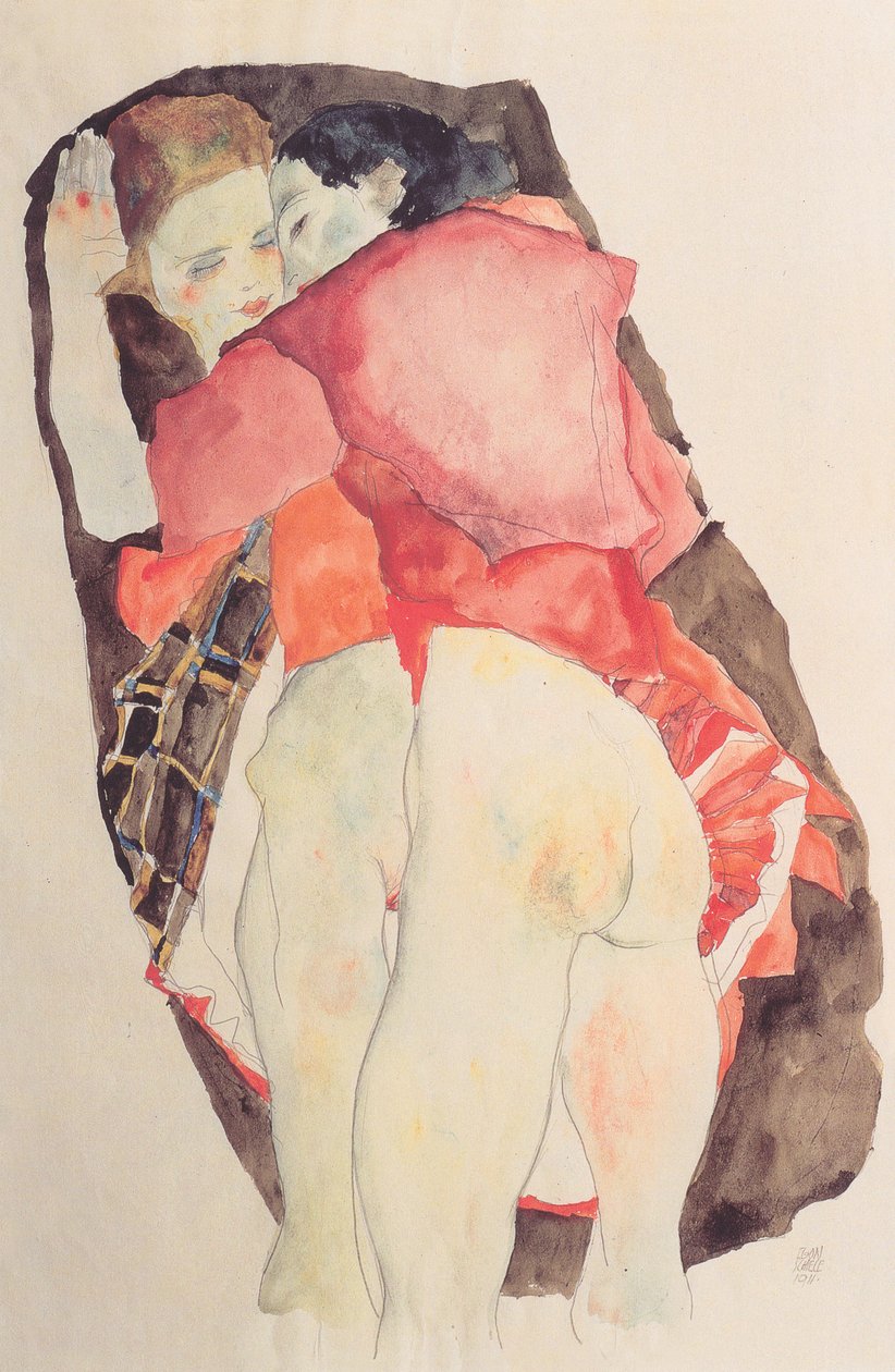 Zwei Mädchen von Egon Schiele