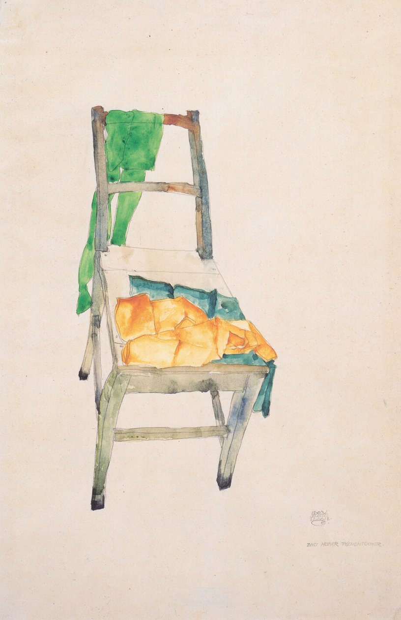Zwei meiner Taschentücher - 21-4-1912 von Egon Schiele