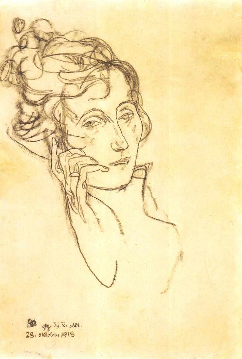 Edith Schiele sterbend von Egon Schiele