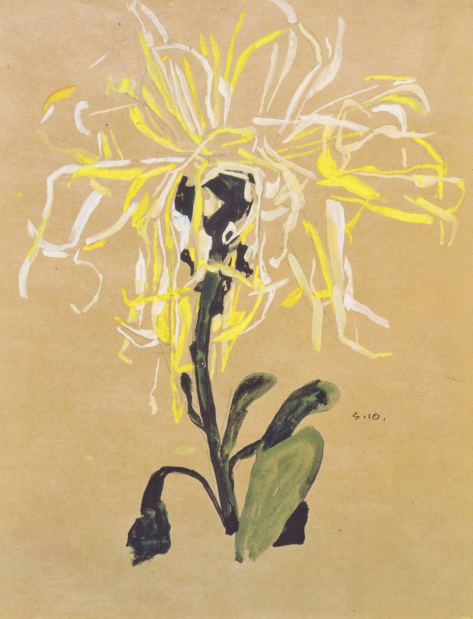 Gelbe Chrysantheme von Egon Schiele
