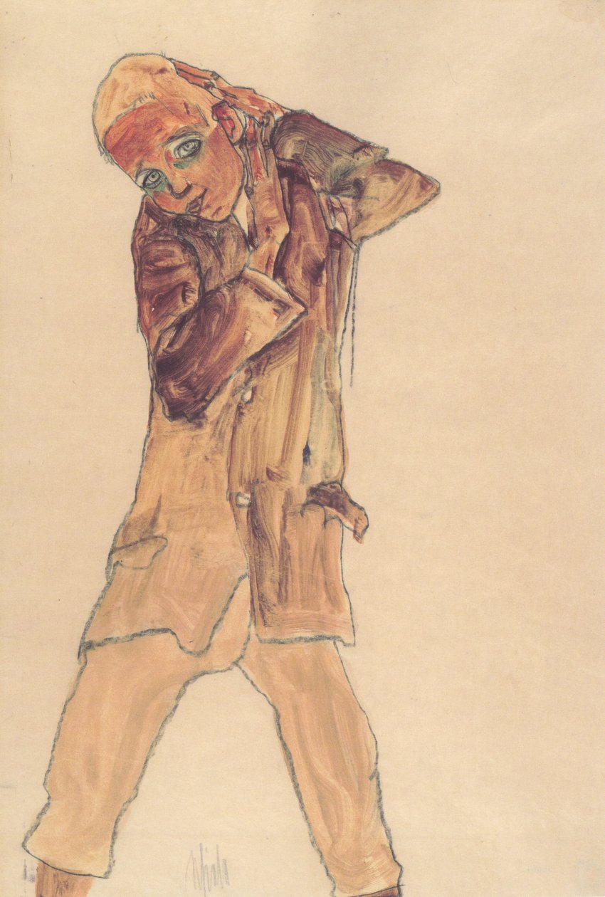 Knabe mit langem Rock von Egon Schiele