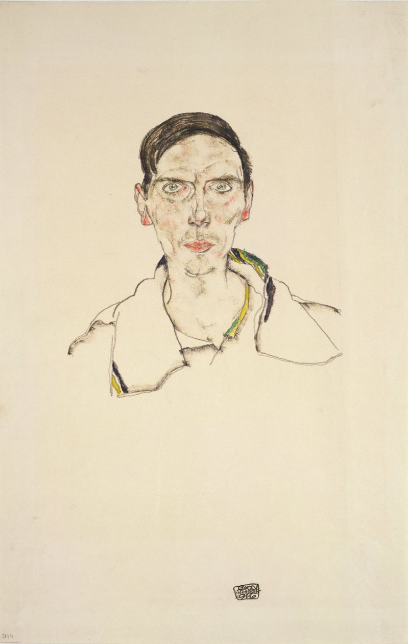 Porträt eines jungen Mannes in Sportkleidung, 1916 von Egon Schiele