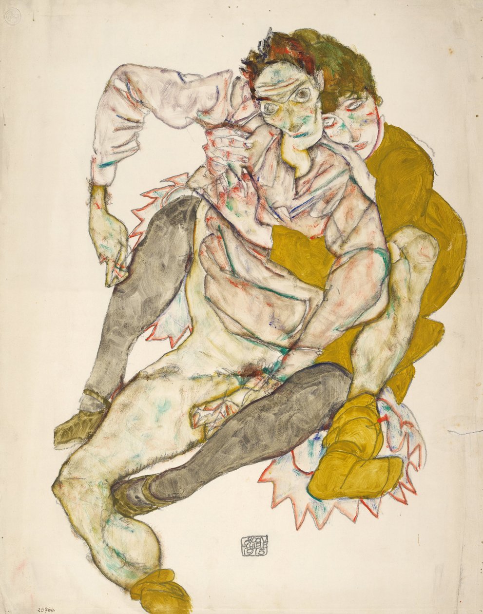 Sitzendes Paar, 1915 von Egon Schiele