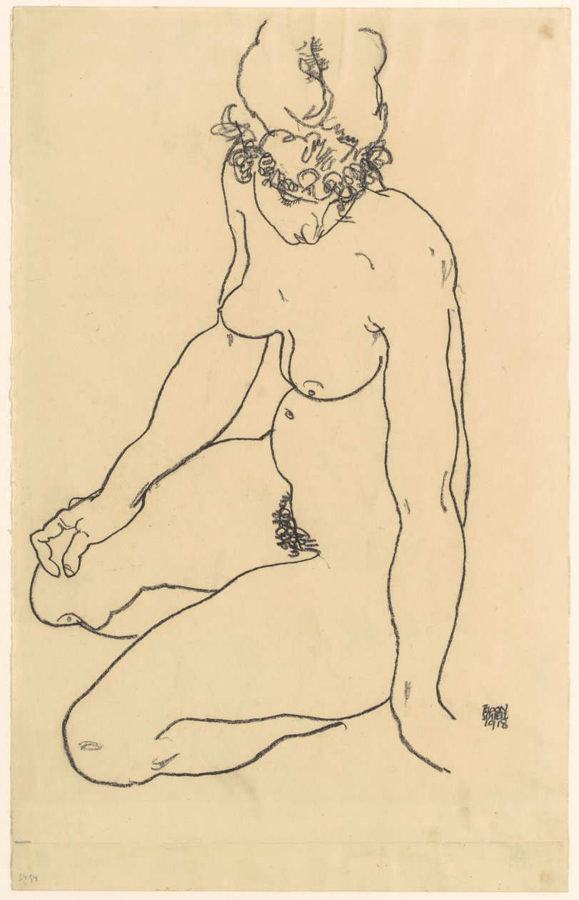 Sitzender weiblicher Akt, 1918 von Egon Schiele