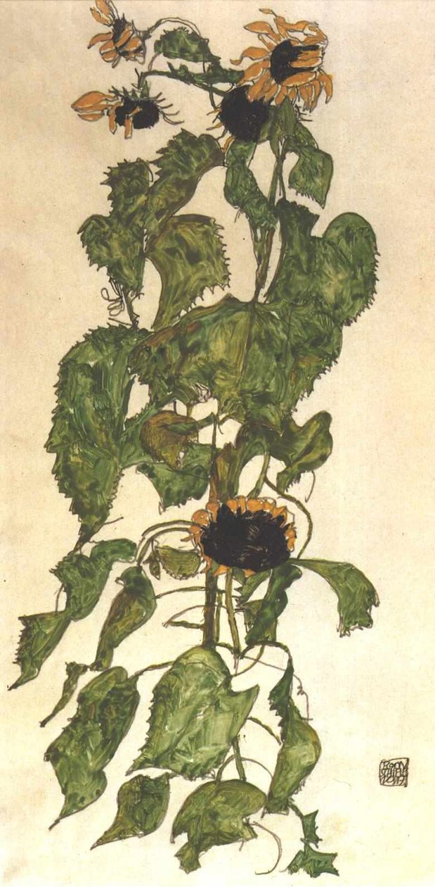 Sonnenblumen von Egon Schiele
