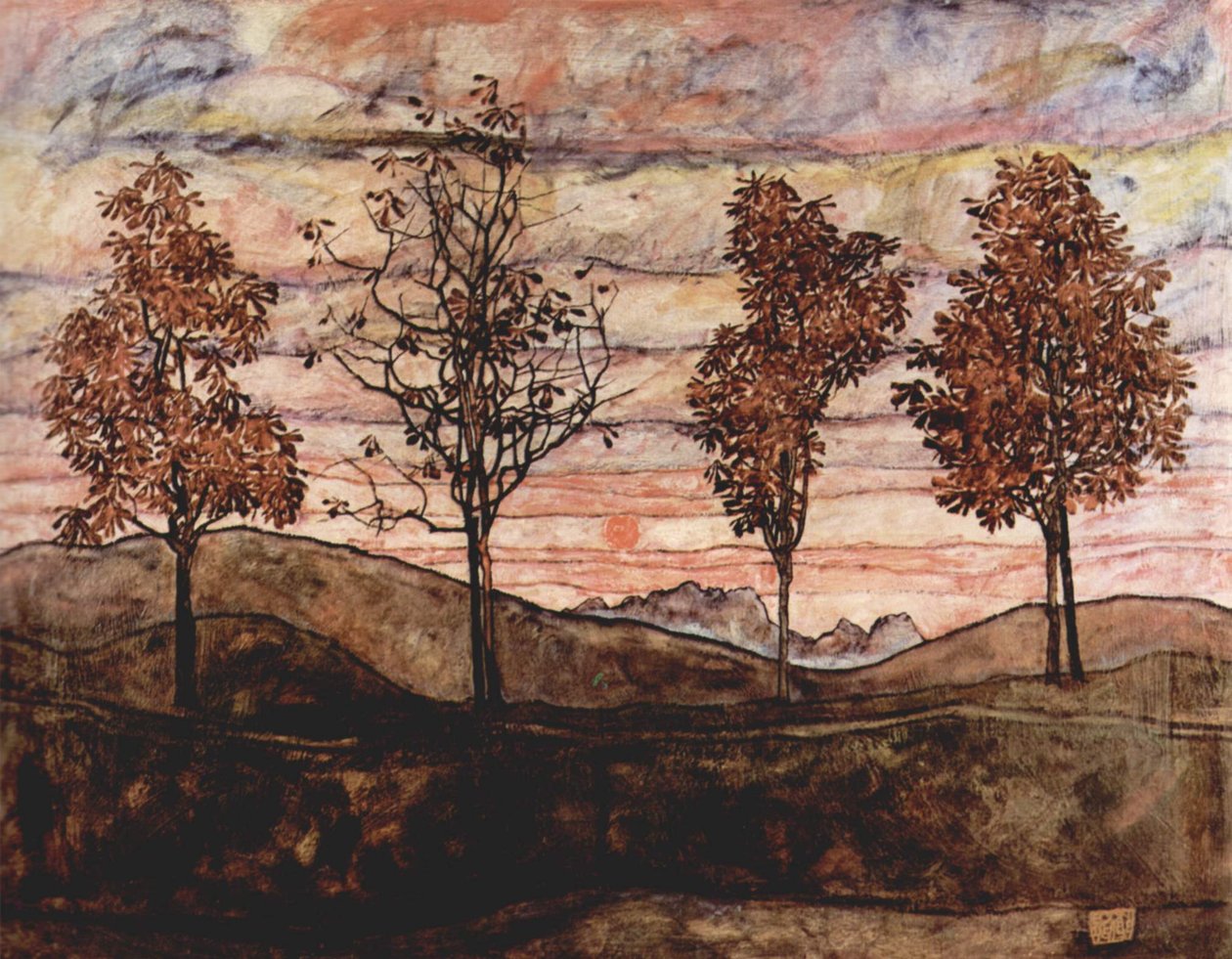 Vier Bäume von Egon Schiele