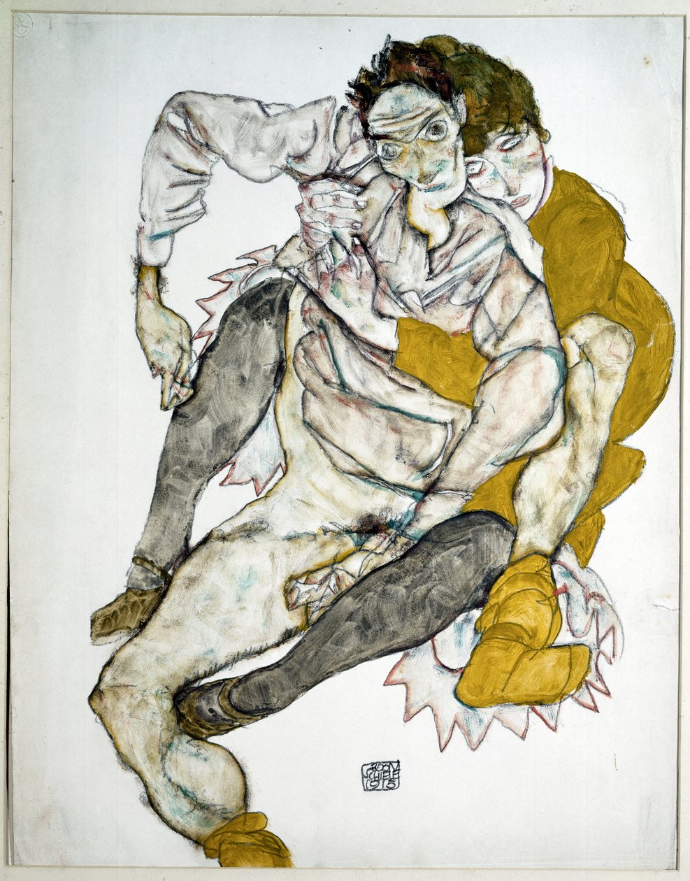 Sitzendes Paar. Zeichnung von Egon Schiele von Egon Schiele