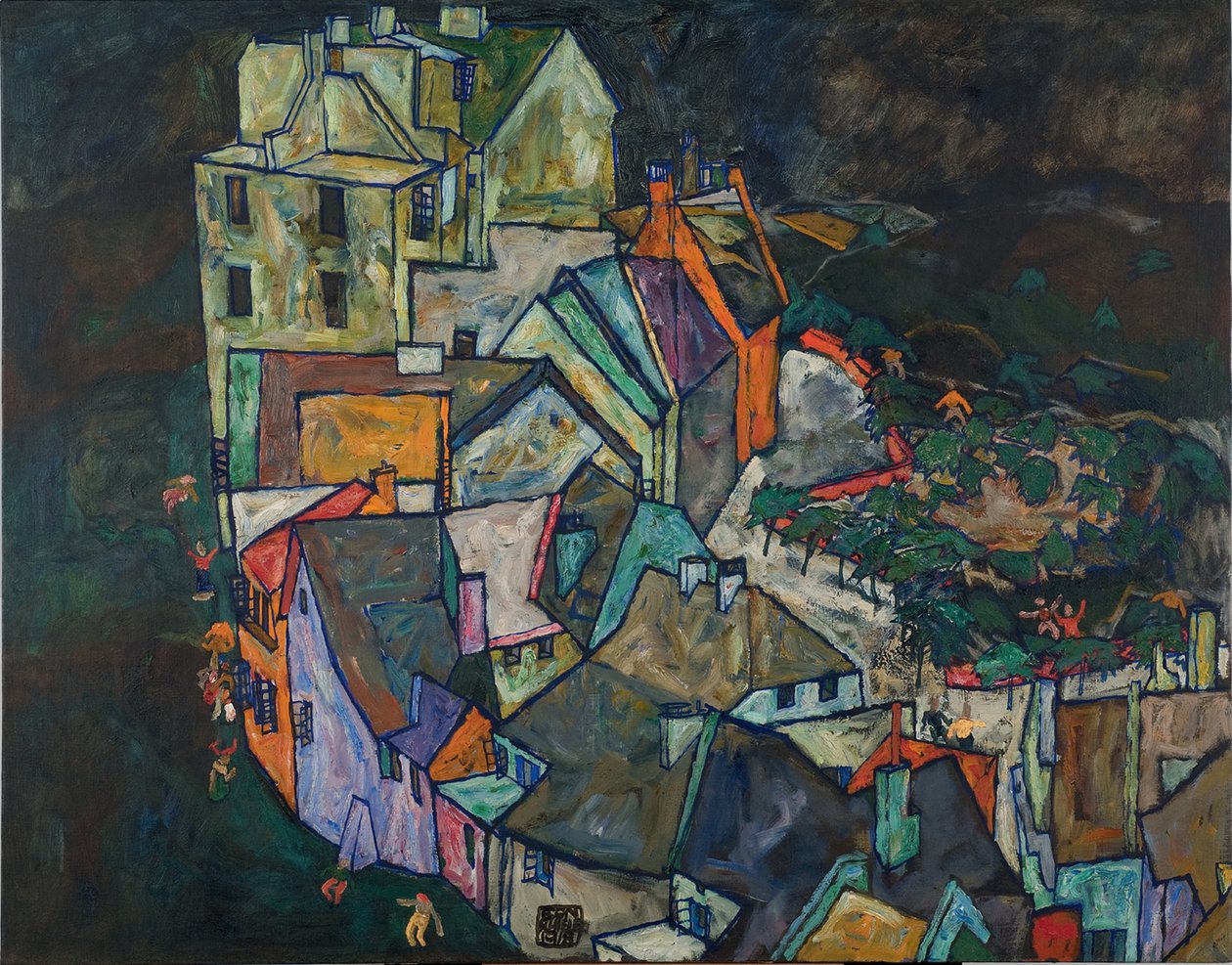 Halbmond der Häuser III von Egon Schiele