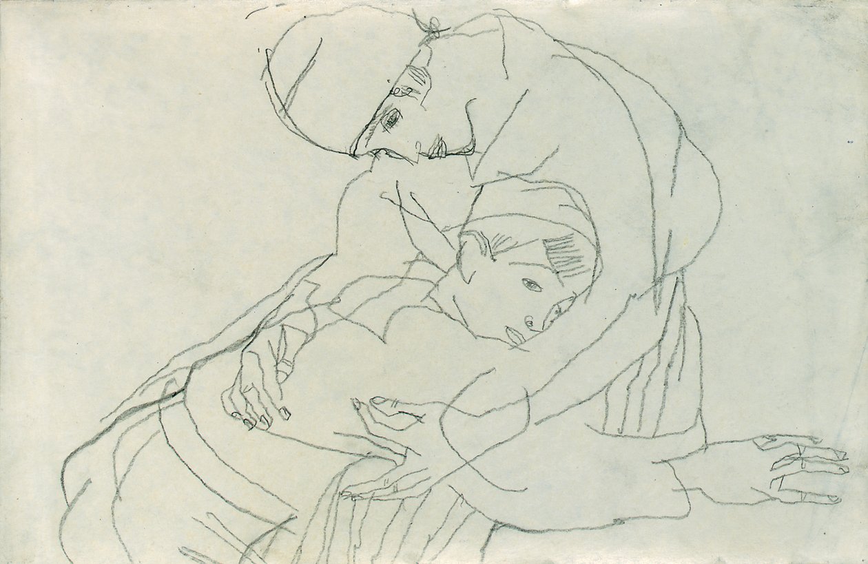 Umarmung, 1914 von Egon Schiele