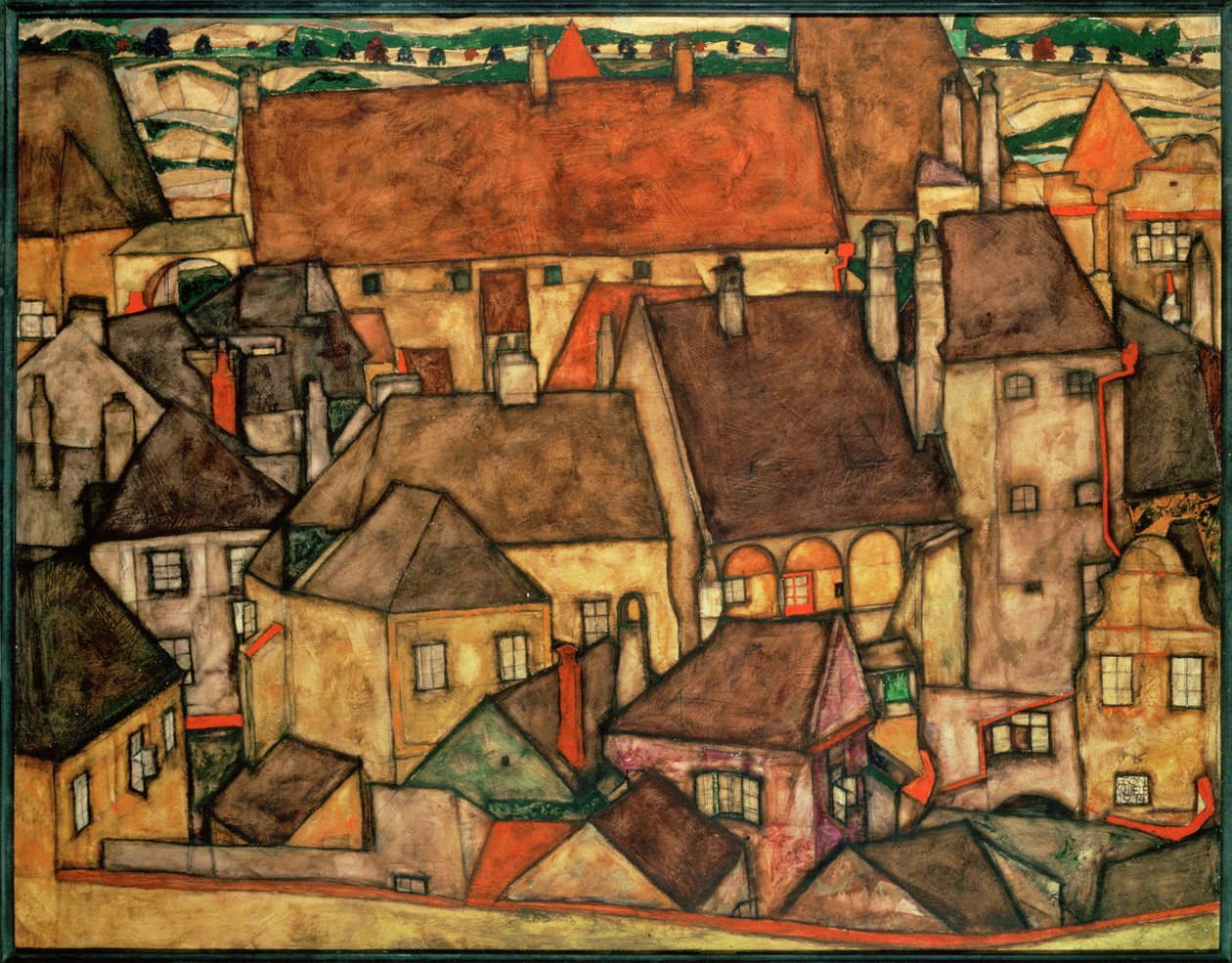 Gelbe Stadt von Egon Schiele