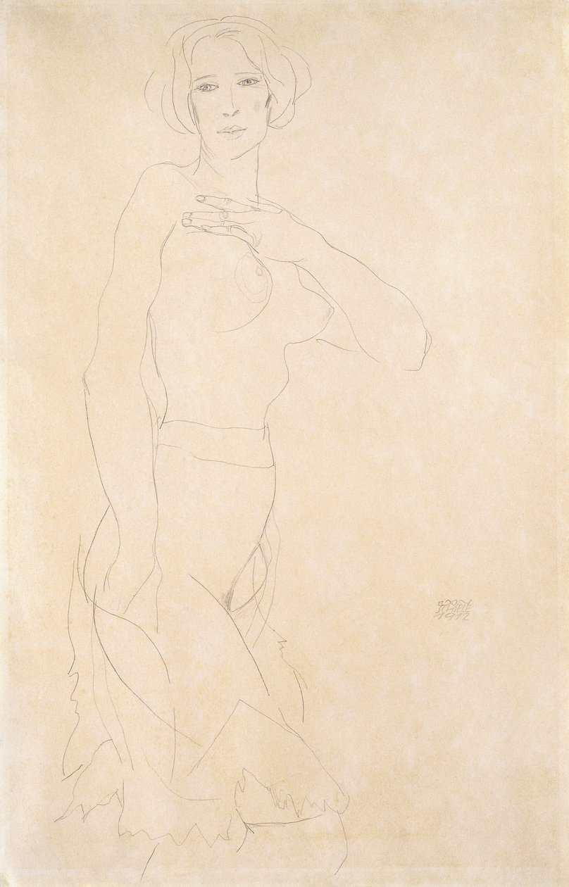 Nacktes Mädchen, 1912 von Egon Schiele