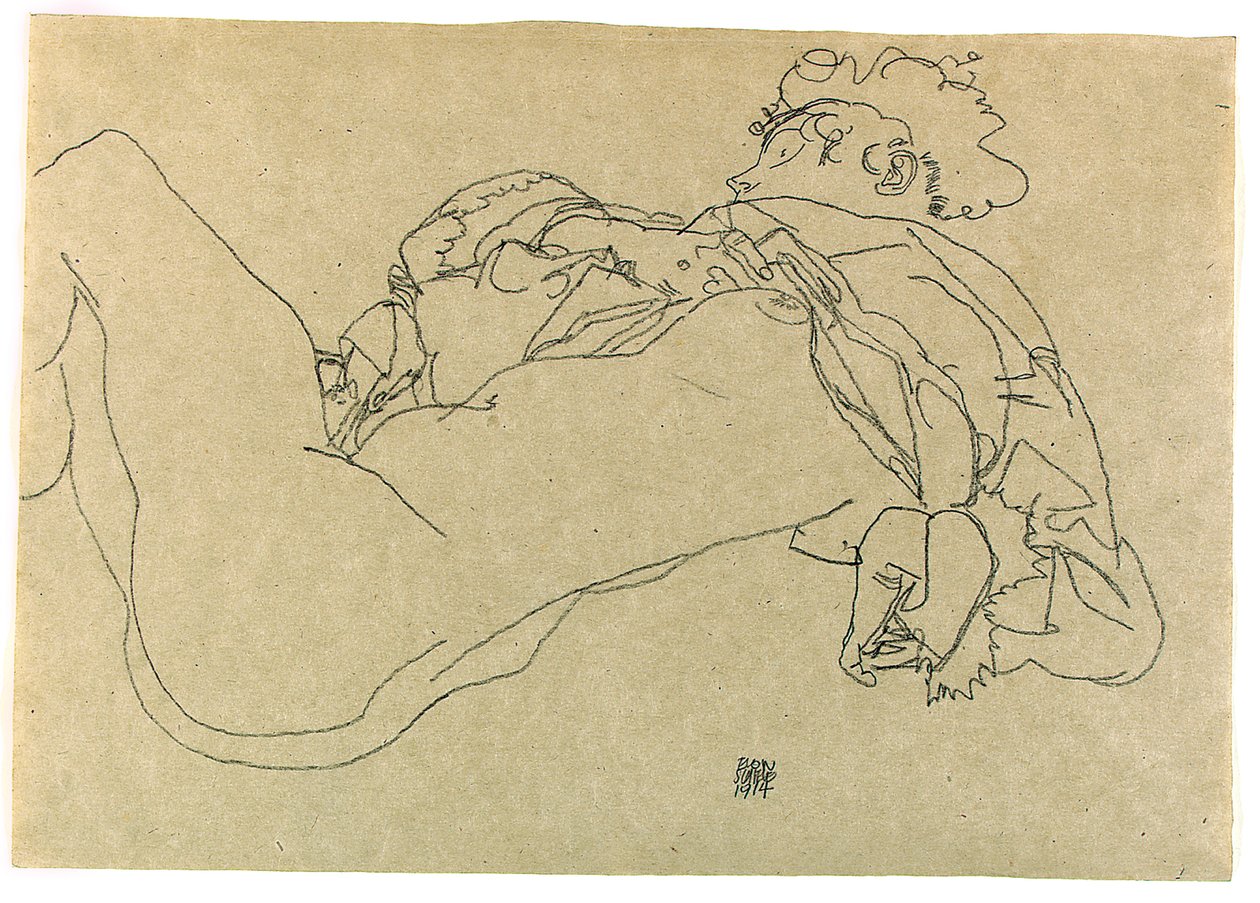Liegender weiblicher Akt, 1914 von Egon Schiele