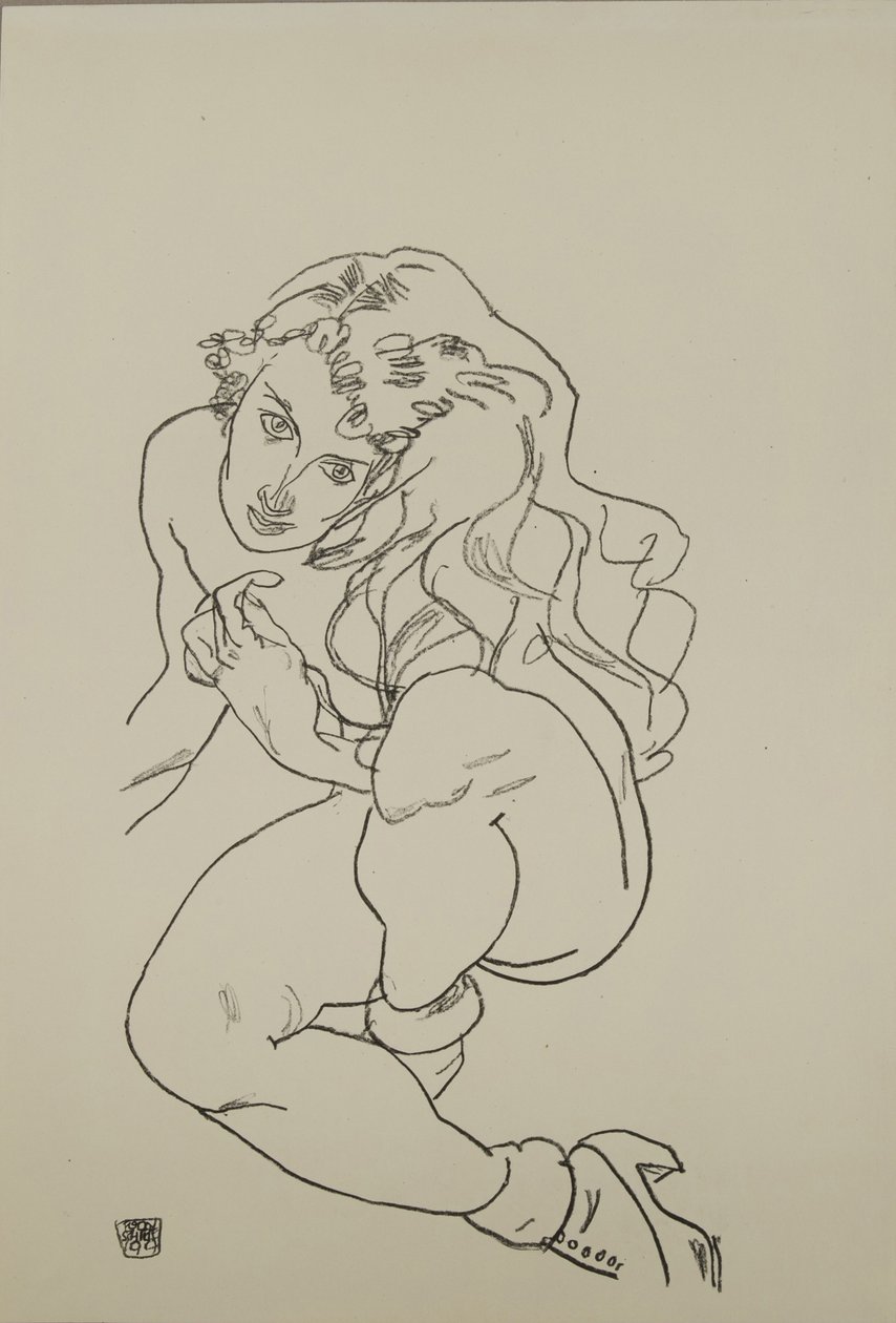 Sitzender Akt, 1917 von Egon Schiele