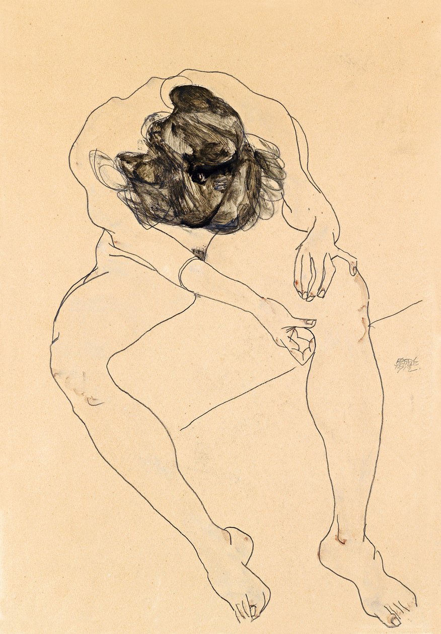 Sitzender weiblicher Akt, 1912 von Egon Schiele