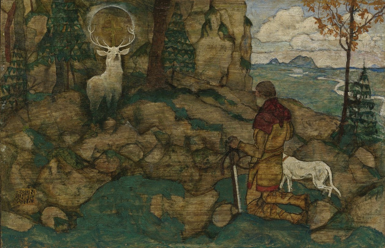 Die Vision des Heiligen Hubertus, 1916 von Egon Schiele
