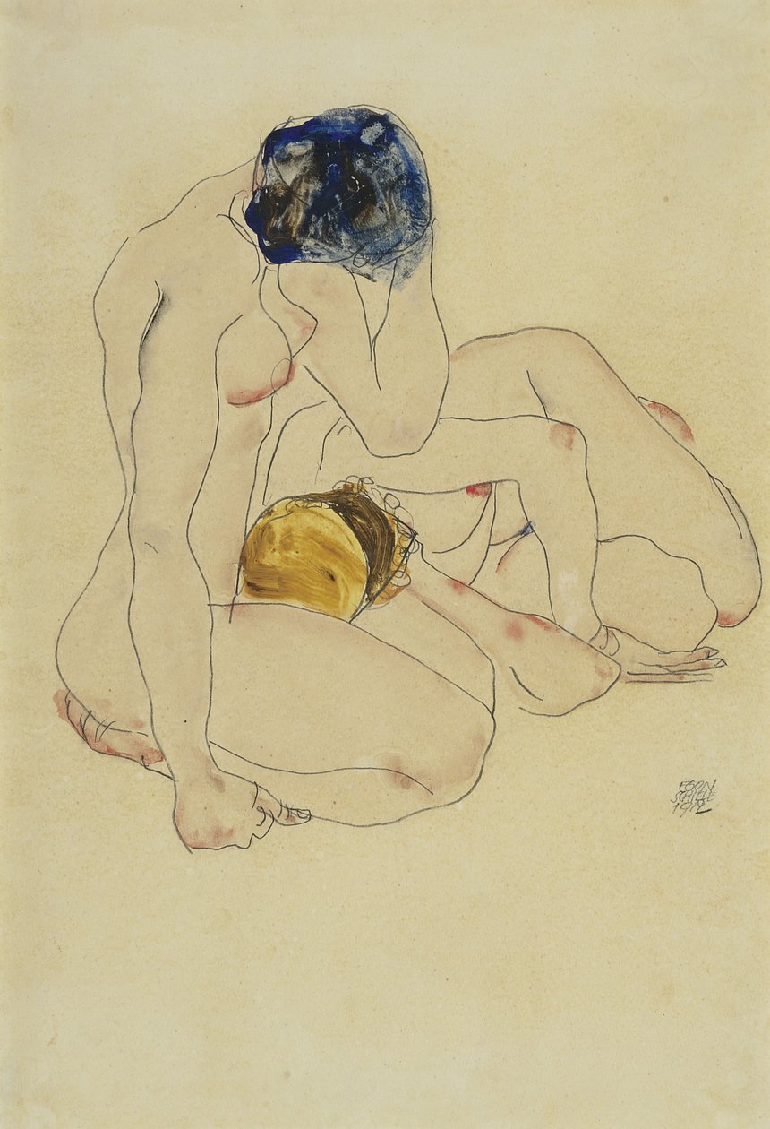 Zwei Freunde von Egon Schiele