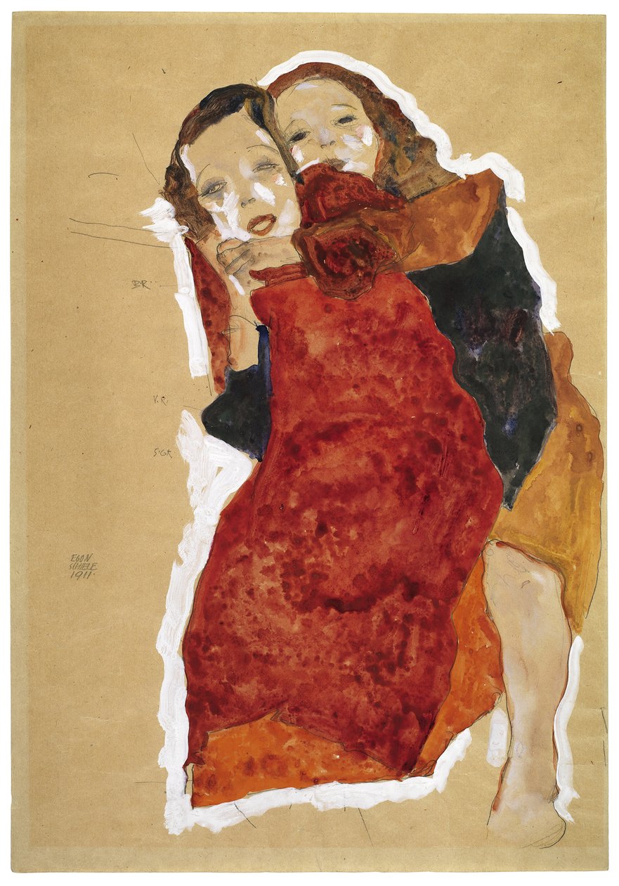 Zwei Mädchen von Egon Schiele