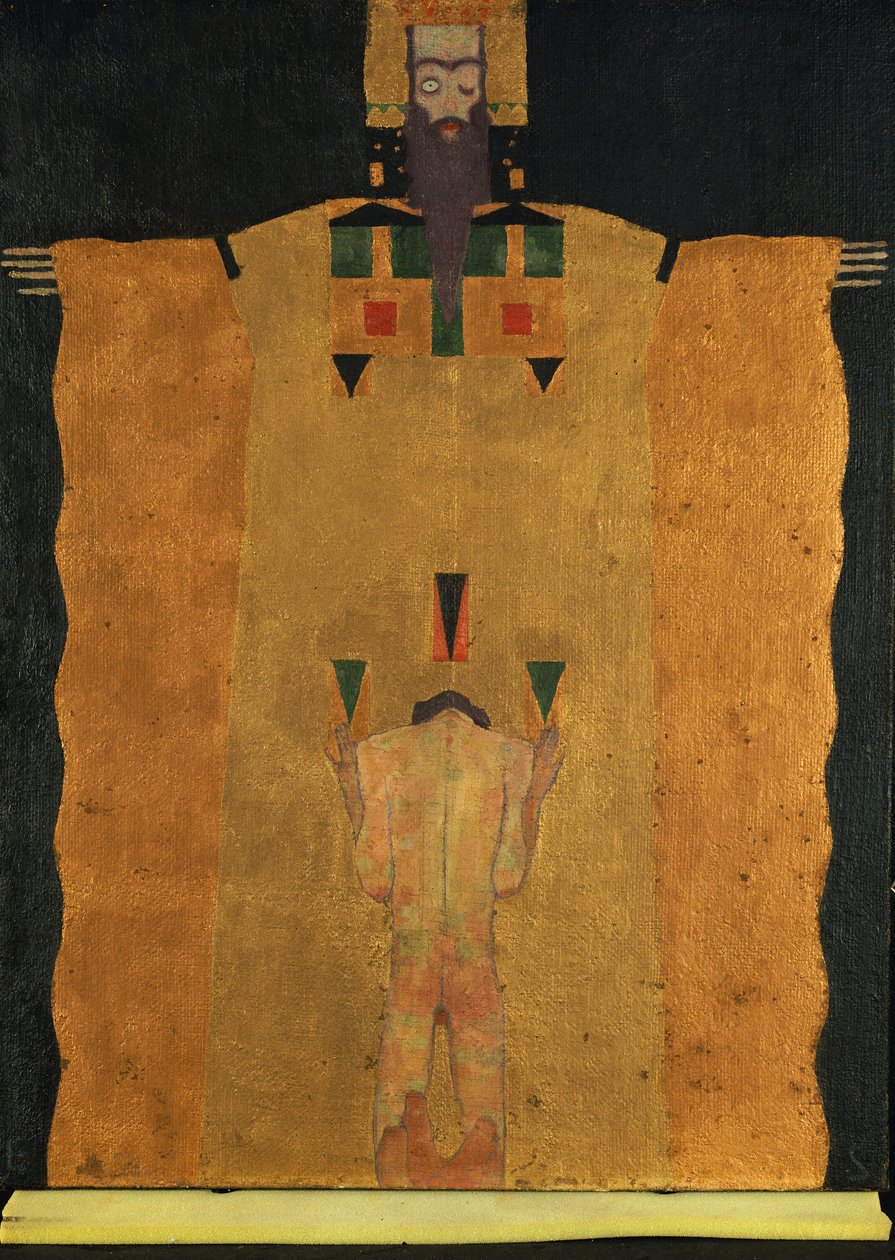 Vor Gottvater knieender Jüngling, 1908 von Egon Schiele