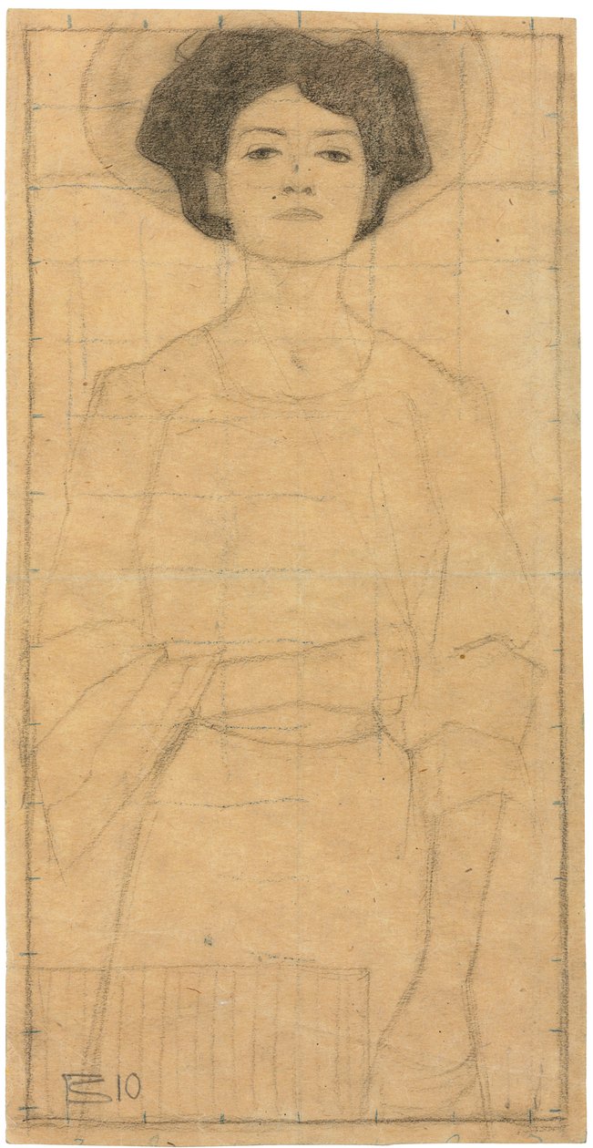 Junge Frau mit Hut von Egon Schiele
