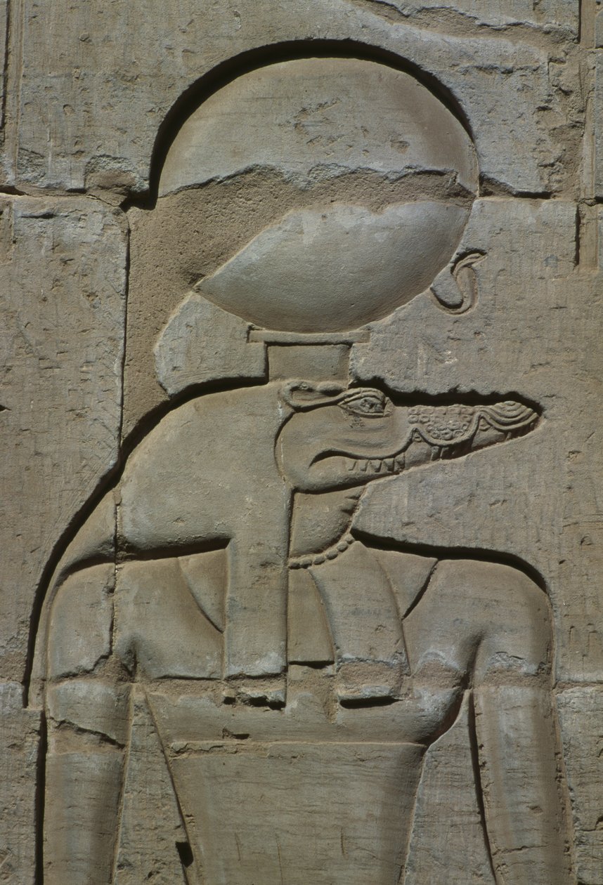 Detail eines Reliefs, Sobek von Egyptian