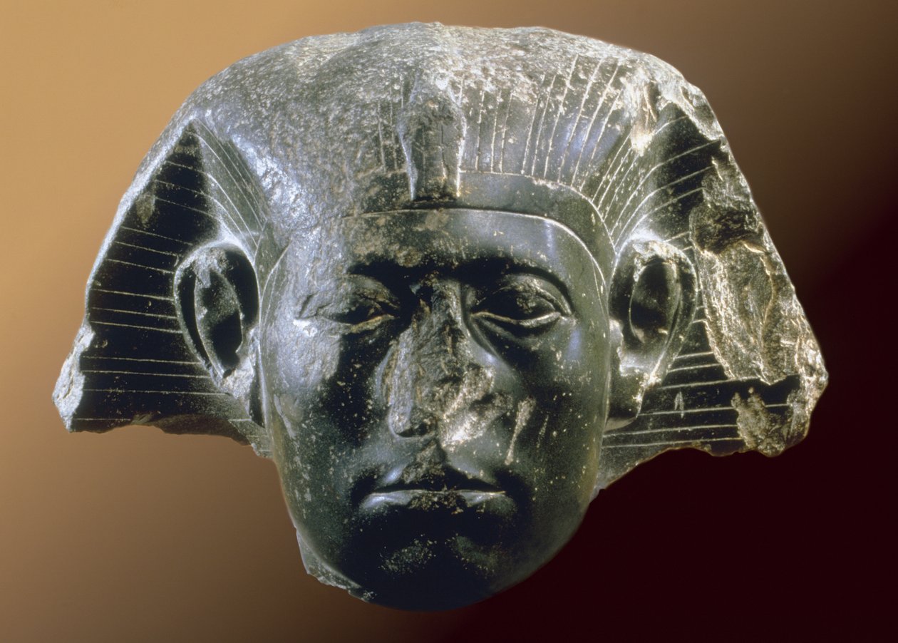 Porträtkopf von Sesostris III. (1878-43 v. Chr.) von einer Sphinx, Mittleres Reich, ca. 1850 v. Chr. von Egyptian 12th Dynasty