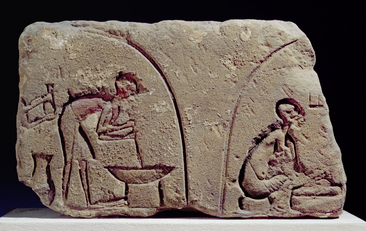 Relief der Essenszubereitung, Amarna, 14. Jahrhundert v. Chr. von Egyptian 18th Dynasty