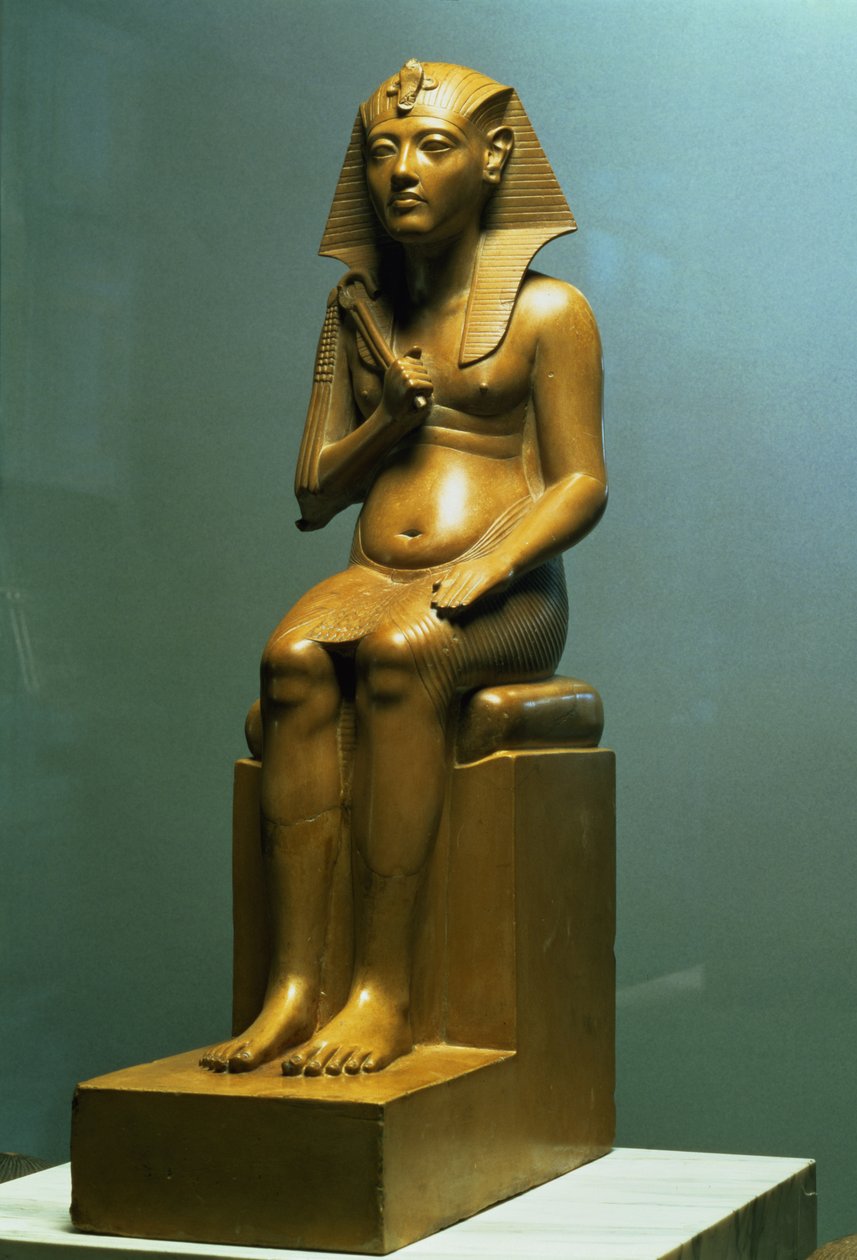 Sitzende Statue eines Pharaos, Neues Reich von Egyptian 18th Dynasty