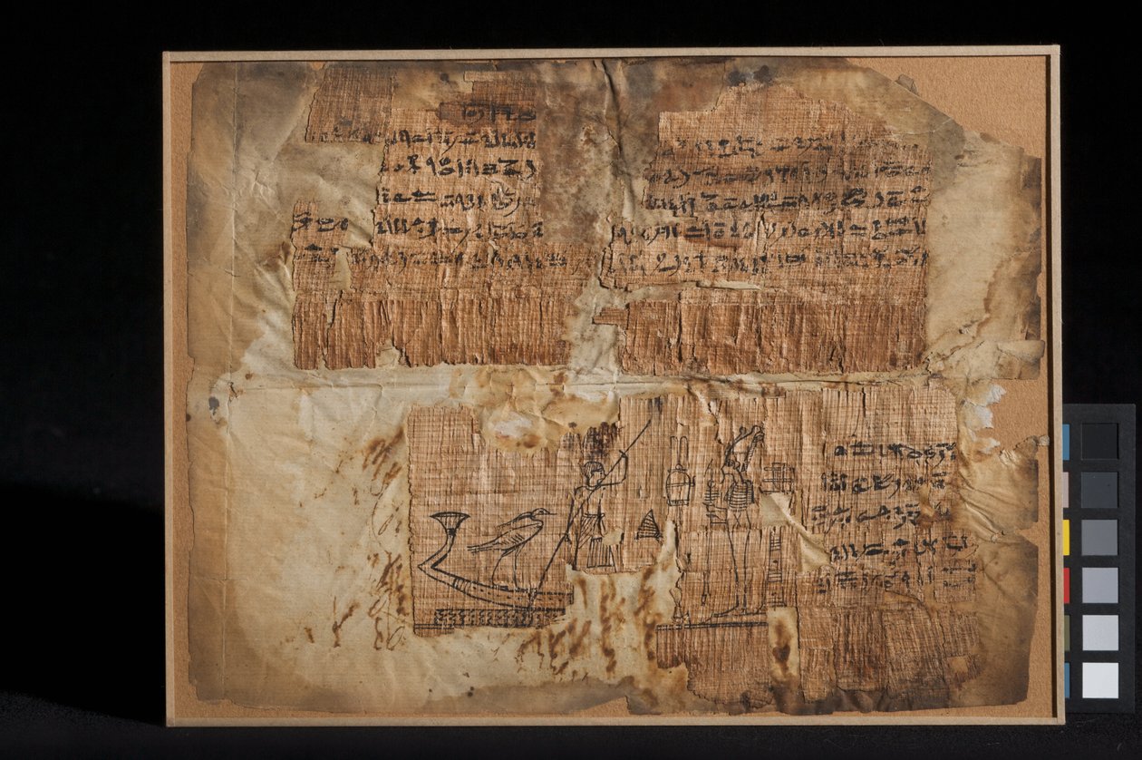 Papyrusfragment, Kapitel 100, aus dem Totenbuch von Egyptian Ptolemaic Period