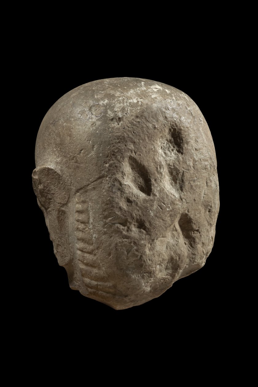 Kopf der Statue des Gottes Min (Kalkstein) von Egyptian
