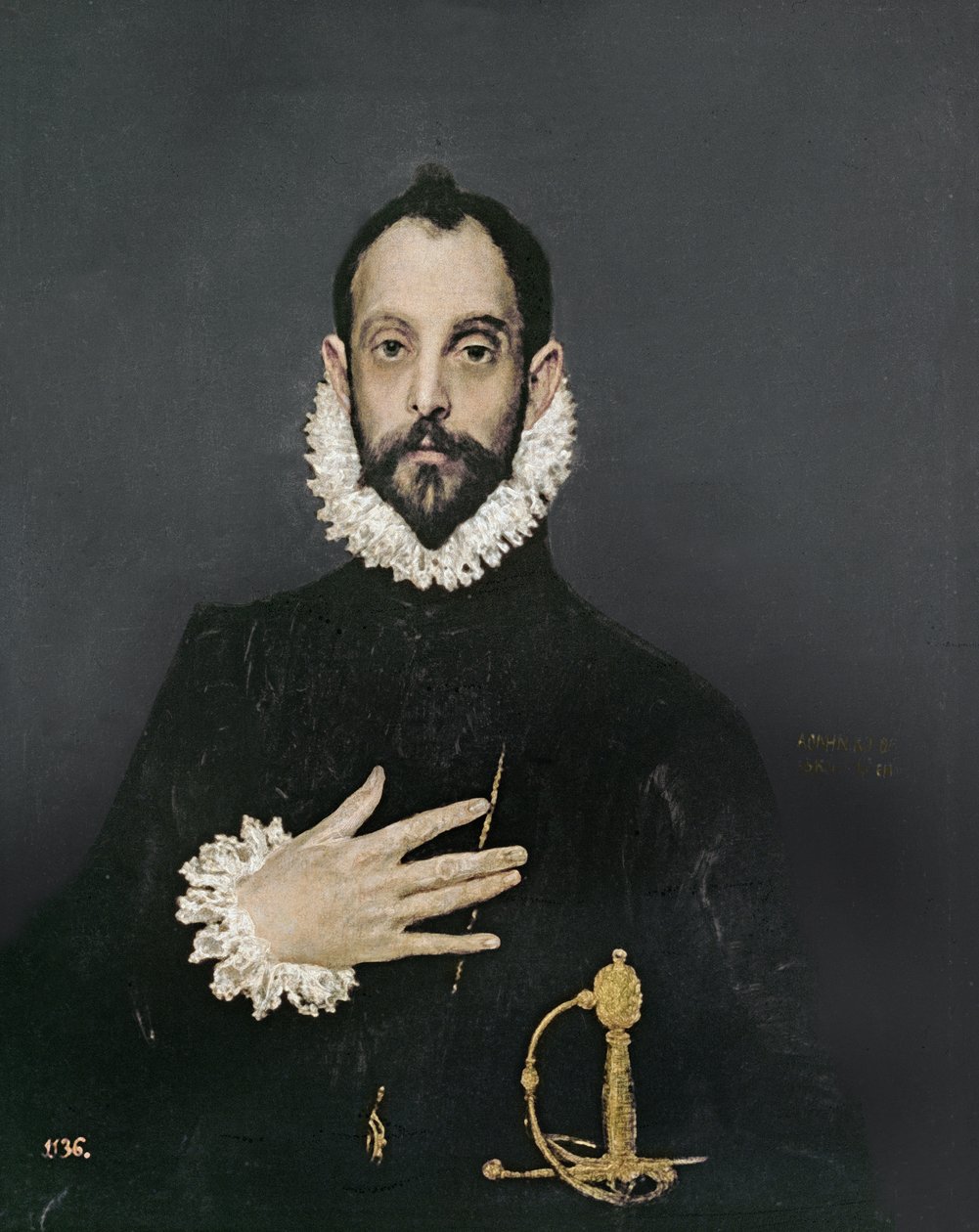 Herr mit der Hand auf der Brust, ca. 1580 von El Greco