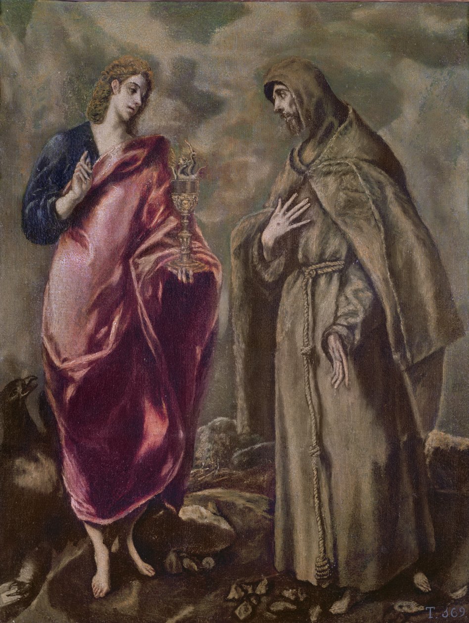 Heiliger Johannes der Evangelist und Heiliger Franz von Assisi, ca. 1608 von El Greco