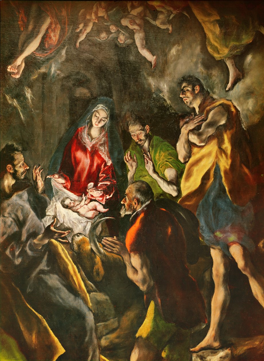 Die Taufe Christi (Detail des unteren Abschnitts), 1596-1600 von El Greco