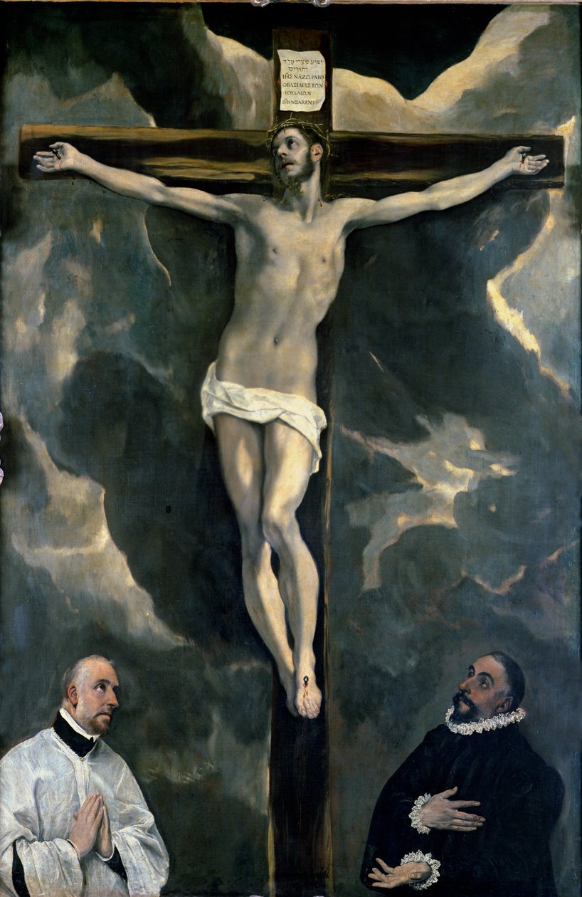 Die Kreuzigung mit zwei Stiftern, ca. 1580 von El Greco
