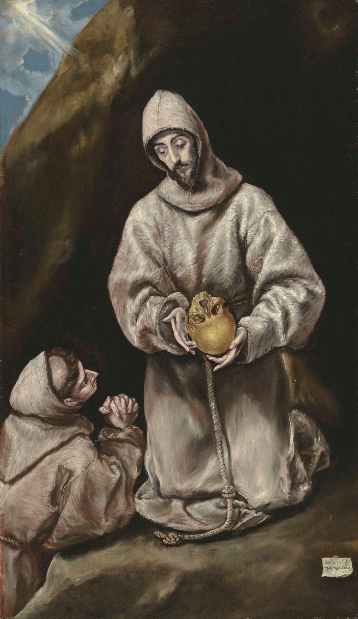 Der heilige Franziskus und Bruder Leo in Meditation von El Greco