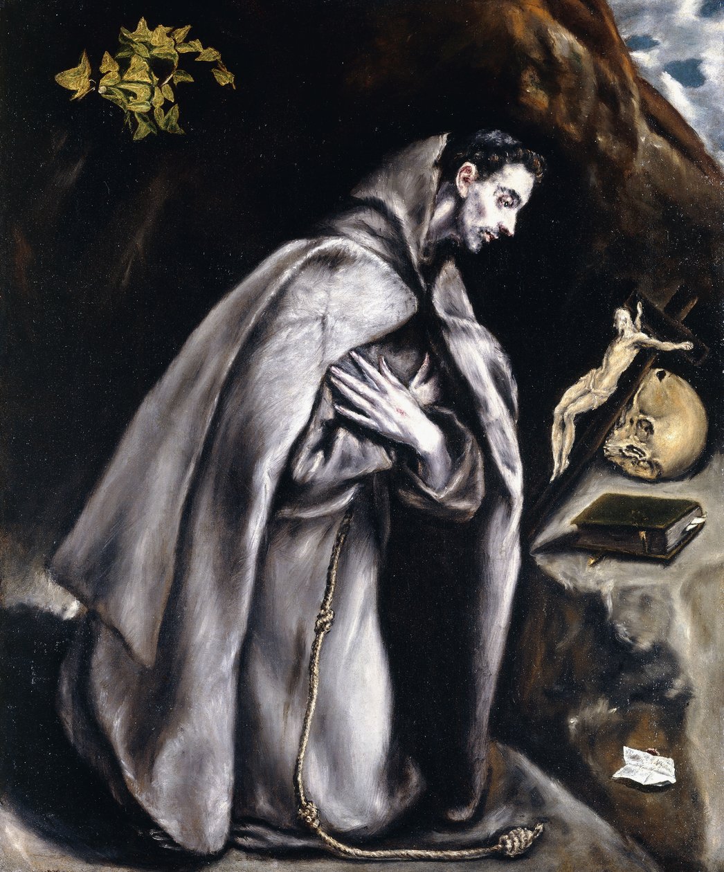 Heiliger Franziskus kniend in Meditation von El Greco