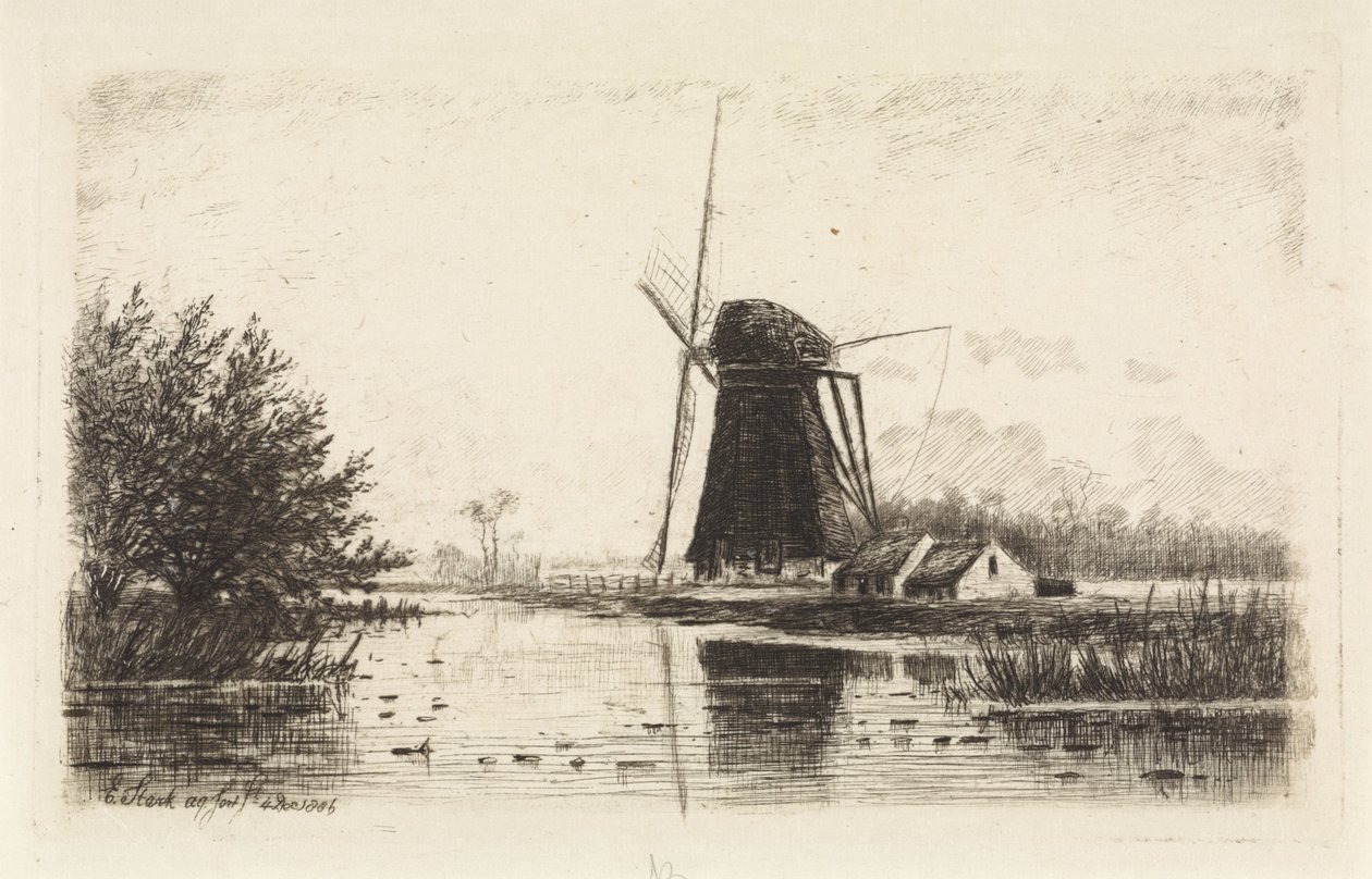 Mühle in Baambrugge von Elias Stark