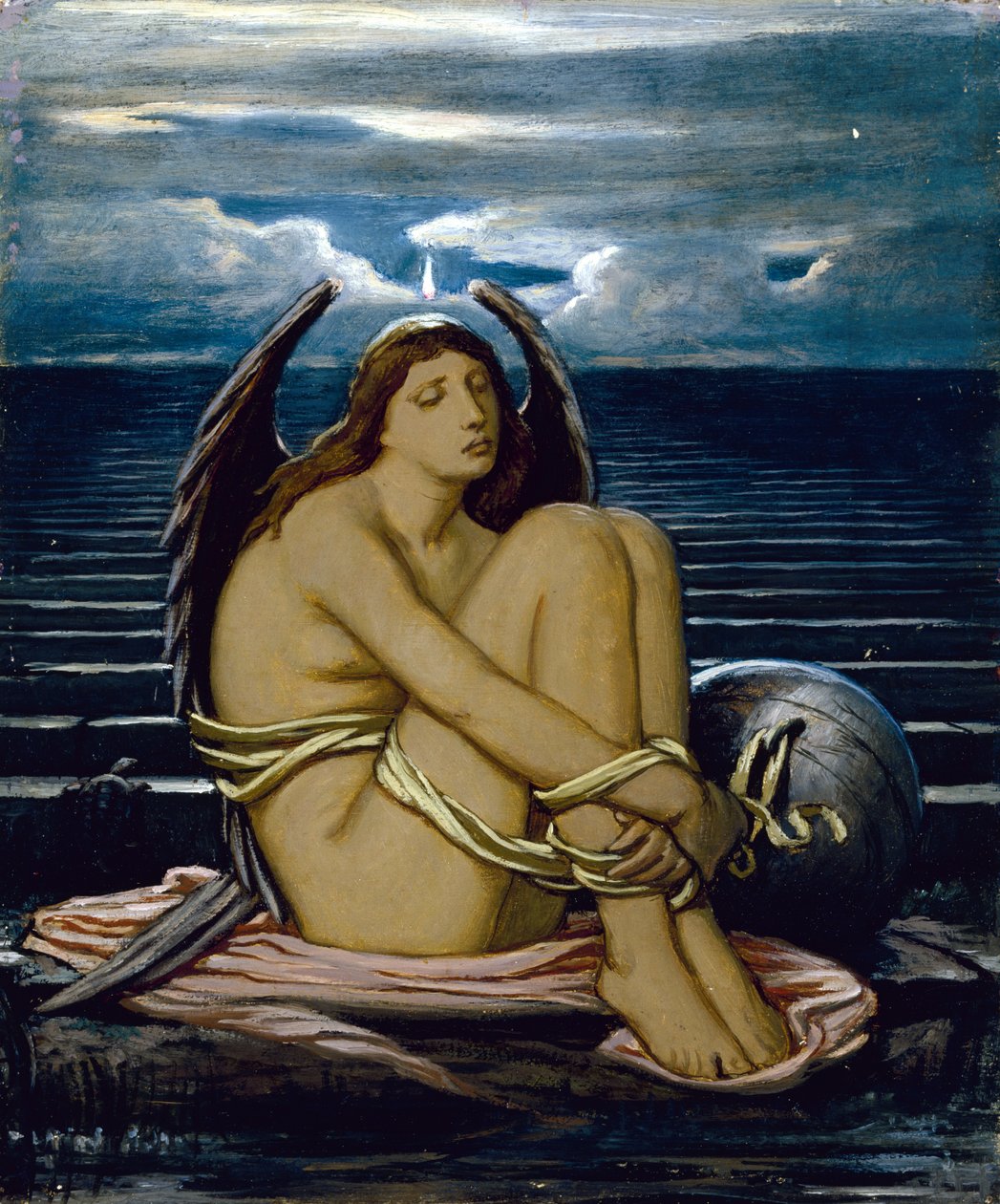 Seele in Gefangenschaft, ca. 1891 von Elihu Vedder