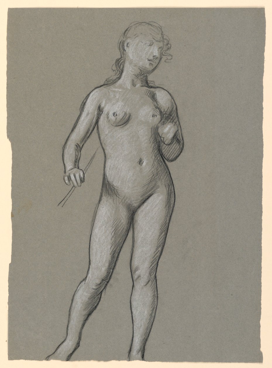 Studie eines weiblichen Aktes, ca. 1885 von Elihu Vedder