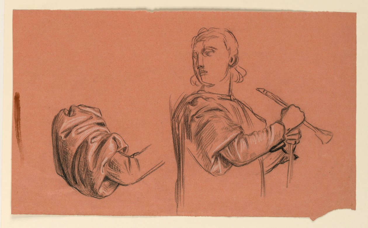 Zeichnung, Figurenstudien-Details, ca. 1885 von Elihu Vedder