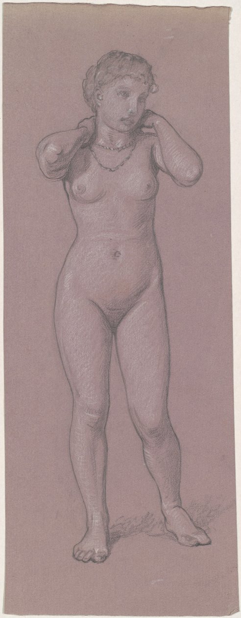 Weiblicher Akt mit Halskette von Elihu Vedder