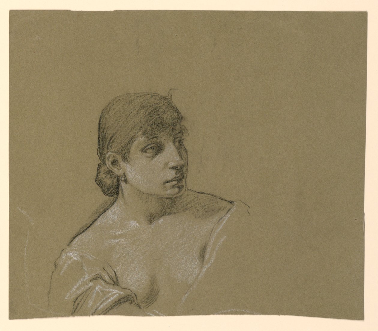 Porträt einer jungen Frau von Elihu Vedder