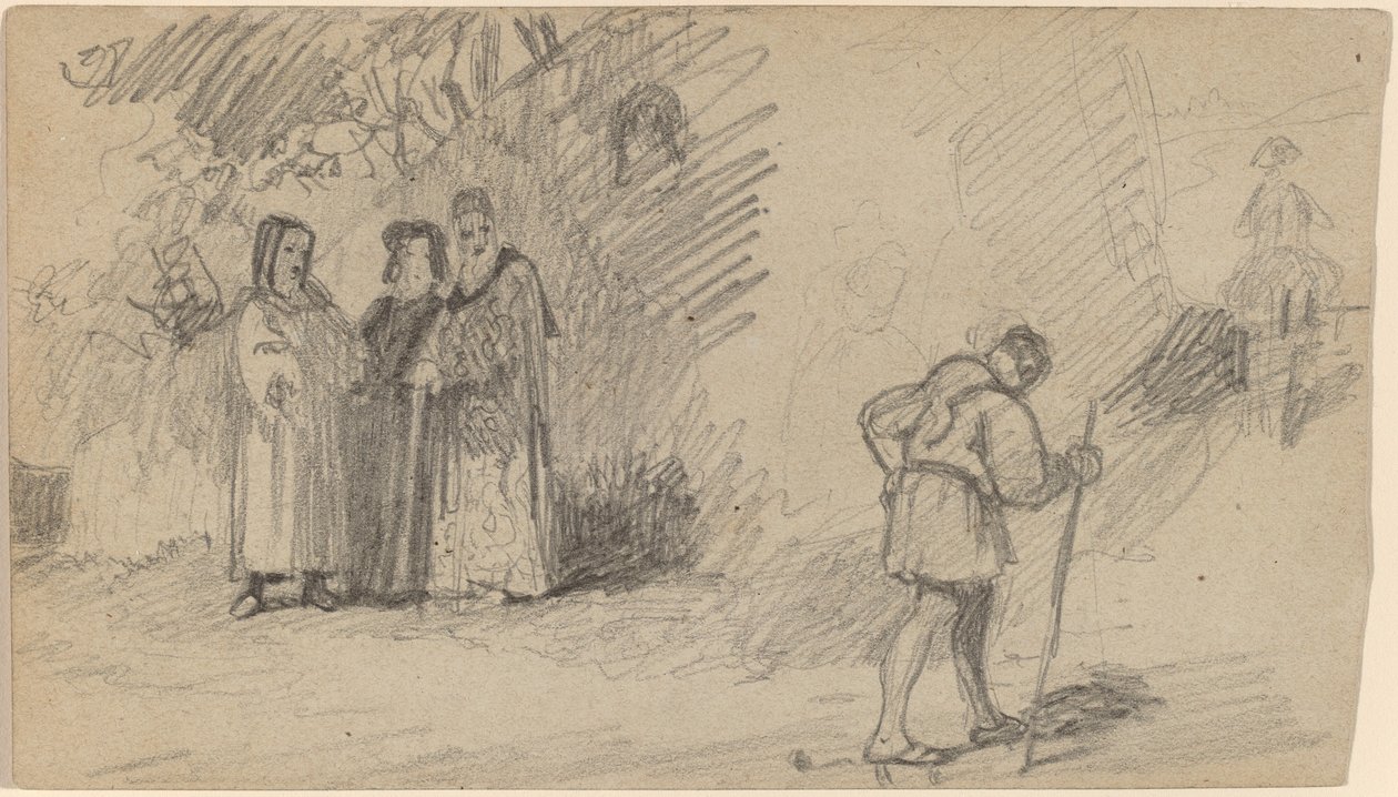 Sohn und der Esel, ca. 1859 von Elihu Vedder