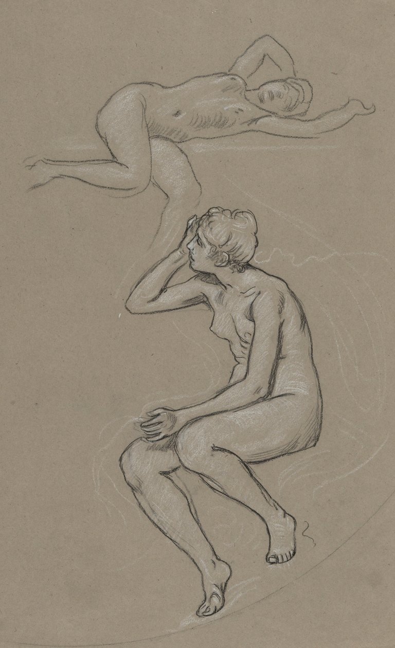 Studien für die Figur des Frühlings von Elihu Vedder