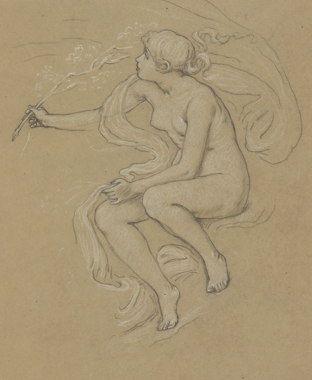 Studie für die Figur des Frühlings von Elihu Vedder