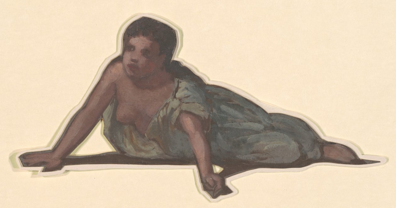 Studie für "Griechische Mädchen beim Baden" von Elihu Vedder