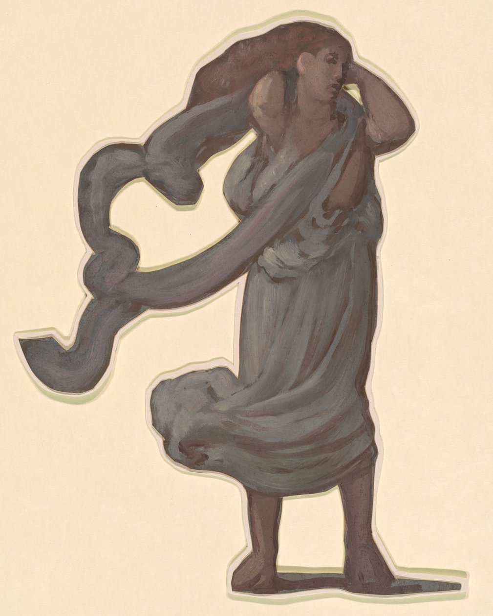Studie für "Griechische Mädchen beim Baden" von Elihu Vedder