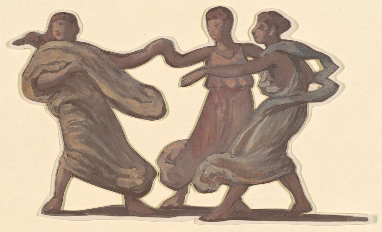 Studie für "Griechische Mädchen beim Baden" von Elihu Vedder
